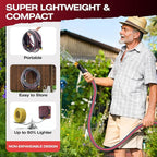 Flexible & Lightweight Garden Hose - 2026 Upgrade Non-Expanding Hose with Latex Core, Heavy-Duty & Kink-Free Design for High Pressure - Outdoor Yard, Car Washing (Gray/Red, 75 FT)