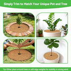 ZeeDix 6 Pack Coconut Fiber Mulch Ring, 18 Inch Coco Coir Tree Ring Mulch Mat, 100% Natural Tree Protector Mat Plant Cover Ring Coconut Coir Discs Tree Mats Mulch Rings for Indoor Outdoor Trees Plants
