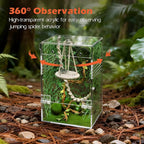 AZV Large Jumping Spider Enclosure Kit,Escape Proof Praying Mantis Habitat,Magnetic Door Arboreal Tarantula Spider Box,Complete Transparent Acrylic Beetle Terrarium,Insect Cage Bug Starter Container