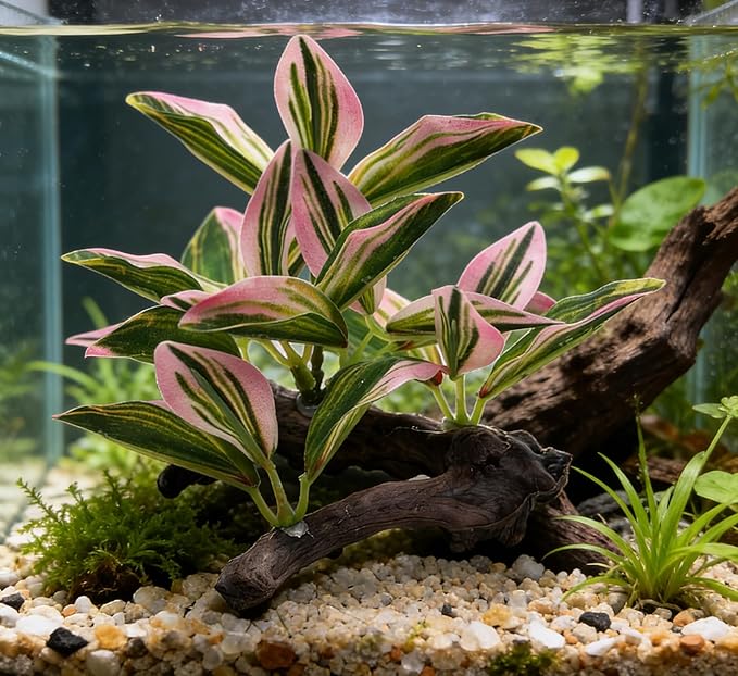 M2cbridge Fish Tank Plastic Soft Grass Artificial Betta Water Plants Decoration Goldfish Hide 2pcs (Pink)