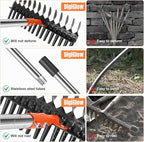 57-Inch Thatch Rake - Professional Dethatcher & Soil Aerator with 15" Steel Tines, Detachable Handle for Lawn Thatching and Compacted Soil Removal