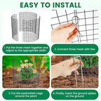 6 Pack Plant Protector from Animals, 14x13.5 Inch Wire Plant Protectors Metal Mesh Plant Cage to Keep Animals Out, Garden Plant Protection Covers for Rabbits Chicken Duck Bunny Barricades