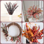 Tavkite 16 Pcs Dried Eucalyptus Stems, 17'' Natural Fresh Eucalyptus Leaves Branches Hanging for Shower, Preserved Real Red Plant Live Greenery for Home SPA Wall Bathroom Wedding Party Vase Decor