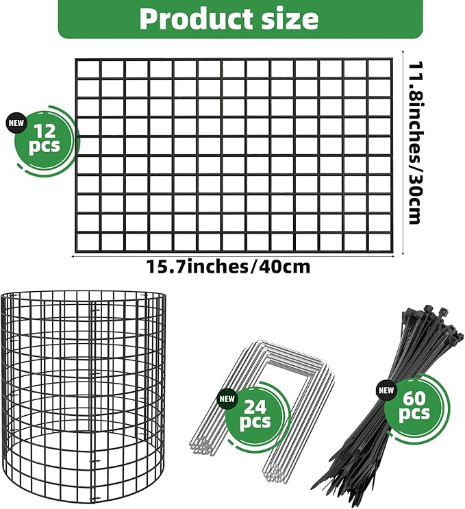 UNIFAMILY 12 Pcs Plant Protectors from Animals, 16x12IN Metal Plant Cage to Keep Animals Out, 4 Pack Garden Protector Cage from Deer, Garden Protection for Vegetables Chicken Wire Cage for Plants