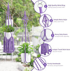 Macrame Plant Hangers, 6Pack Hanging Planters for Indoor Plants w/ 6 Set Hangers Kit Handmade Macromay Plant Hangers Indoor Flower Pots Holder Stand for Boho Home Décor (POTS NOT Included)