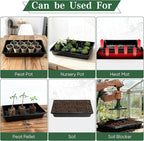 Sckee Upgraded 10 Pack Plant Growing Trays Seed Starting Tray Microgreens Growing Trays Seedling Plant Germination Starter Tray Transplant Fodder Flats, No Holes, No Leakage, Reusable (1015)