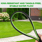25 ft Garden Hose - Lightweight, Super Flexible, Non-Expanding, Kink-Free, Ideal for Yard Outdoor Use (Black-Green, 25 FT)