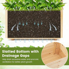 Giantex Set of 2 Raised Garden Bed with Sided Trellis & Hanging Roof, Wood Planter Box, Freestanding Garden Planter Raised Bed for Flowers Herbs Climbing Vines 31”x16”x41” (L x W x H)