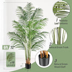 Artificial Palm Tree 6ft Tall Fake Palm Tree Indoor Decor with 18 Leaves and Real Bark Design Faux Tropical Areca Palm Silk Floor Plant in Pot for Home Office Living Room Bedroom Decor 1pcs