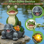 Solar Turtle Frog Garden Statue - Happy Turtle Frog Statue with LED Succulent,Garden Gifts,Outdoor Statues Decoration for Patio Backyard Yard Lawn Ornament,Birthday Gifts for Women Mom Grandma