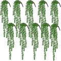 RECUTMS 10pcs Artificial Hanging Succulents Fake Hanging String of Pearls Plants Faux Greenery Wall Plant Spring Summer Indoor Outdoor Home Garden Office Wedding Graduation Party Decor(Green)