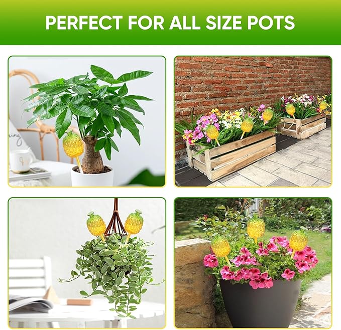 DDMY Plant Watering Globes, 270ML Large Capacity Self Watering Planter Insert for Indoor & Outdoor Plants Self Plant Watering Devices for Plant Lovers, Glass Watering Globes for Everyday Use (3 Pack)