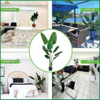 Bagari One 5 Foot Artificial Silk Bird of Paradise Palm Tree Potted Plant (2 Pcs)