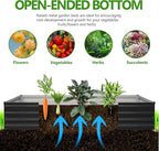 2PCS 9x3x1ft Galvanized Raised Garden Bed,Outdoor Planter Box Metal Patio Kit Planting Bed for Vegetables Flowers Herb,Black