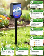 8-in-1 Soil Moisture Tester with APP Monitoring, Soil Moisture pH Meter, Light, Salinity, Fertility, EC, Temperature, Humidity Soil Test Kit for Garden, Farming, Lawns, Indoor & Outdoor Plants.