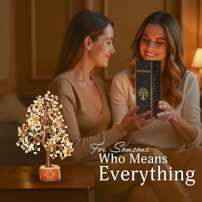 Citrine Healing Crystal - Gemstone Tree, Bonsai Trees, Feng Shui Tree, Crystal Gifts for Women, Arbol De La Abundancia, Crytals and Gemstones