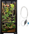 REPTIZOO 15 Gallon Full Glass Reptile Terrarium 12" x 12" x 24" Knock-Down Glass Tank and Siphon Gravel Cleaner Set, Small Habitat for Reptile Chameleon, Tree Frogs, Arboreal Geckos,Lizard