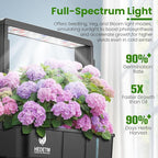 Hopegarden Indoor Garden Hydroponics Growing System: 15 Pods Plant Germination Kit Herb Vegetable Growth Lamp Countertop with LED Grow Light - Hydrophonic Planter Grower Harvest Lettuce
