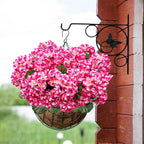 6 Bundles Artificial Geranium Flowers for Outdoors, Realistic Silk Geraniums Fake Flowers UV Resistant Faux Plants for Porch Front Door Planter Patio Balcony Outside Decor (Pink)