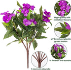 Nigirior Artificial Fake Flowers for Outdoor Décor 6 Bundles UV Resistant Fake Plants for Planter Faux Impatiens for Home Porch/Garden Stunning（Purple）