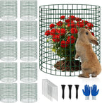 10 Pack Plant Protectors from Animals, 12''x14'' Metal Plant Cages for Outdoor Plants, Garden Plant Protector with Stakes & Zip Ties, Keep Rabbits Squirrels Out, Plant Cage for Flowers Vegetables