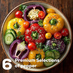 12-Pod Pepper Seed Kit Compatible with All Hydroponics, 6 Pack Varieties: Yellow, Purple, Red, Sweet Pepper, Cherry Tomato, Cucumber - Universal Seed Starter Pods, Easy to Grow, High Germination