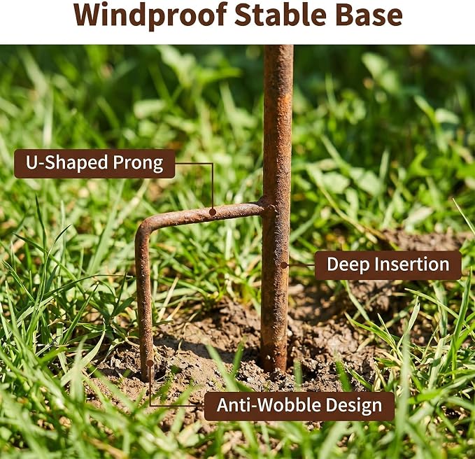 Metal Rainwater Collector Garden Stake, 3 Tier Cascading Bird Bath | 2026 New Outdoor Garden Decorative Flower Bed Rainwater Collector and Bee Watering Station 25inches 2pcs