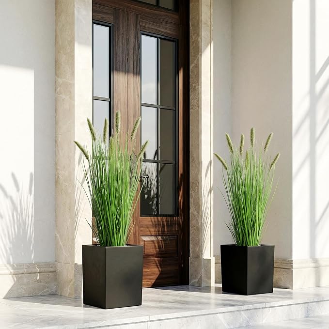 Artificial Cattail Reed Grass Plants Indoor ，Faux Cattail Grass Plant Artificial Plant Grass Outdoor,Fake Grass Tall Green Onions Fake Plant， Living Room Kitchen Office Decoration 47“1 Pcs