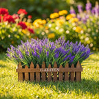 CEWOR Outdoor Artificial Flowers UV Resistant 12pcs Fake Monkey Grass with Flowers Faux Plants for Garden Porch Window Patio Planter Pathway