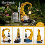 Lavezee Garden Gnomes Outdoor, Spring Gnome Statue with Solar Lantern for Yard, Patio, Lawn Graden Decor, Funny Gnome Gifts for Mom Grandma Women