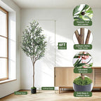 Alupssuc 6ft Olive Tree Artificial Indoor, Fake Tree Potted with Lifelike Fruits and Realistic Leaves, Faux Plants for Modern Home Office Living Room Decor