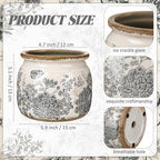 Vintage Planter Large Ceramic Plants Pot Grey Flower Crack Cottage Scroll Vase Flower Vase Pot Indoor Plants Home Kitchen Decor Farmhouse Antique Decorative Gift