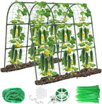 Cucumber Trellis for Raised Bed, 63"x47"x22" Garden Trellis for Climbing Plants Outdoor with Climbing Net and Plant Support Clip for Cucumber, Vegetable, Flowers