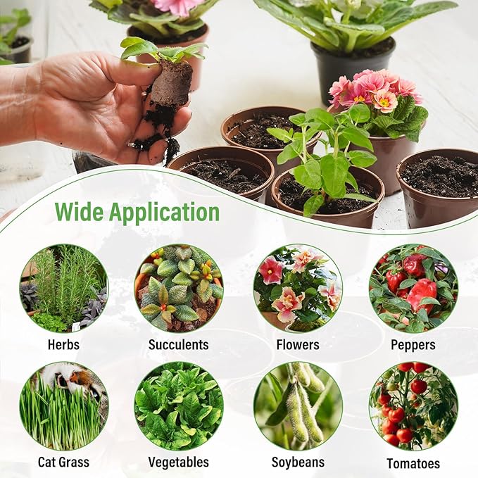 Legigo 50 PCS 30mm Coco Coir Pellets Seed Starter Pods, Compressed Seed Starting Coconut Coir Pellets Soil Plugs for Seedlings, Seeds Plant Starter Pods for Garden Planting Herbs Flowers Vegetables