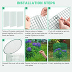succulentlovers 4 Packs 13"x 16" Wire Plant Protector from Animals, Plant Protector Cages with Detachable Covers & Zip Ties & Stakes, Chicken Wire Plant Covers for Flower and Vegetables Protection
