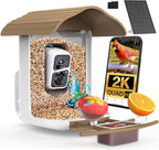birdsnap® PAV-Bird Feeder with Camera,2K HD with 64GB Card, AI Identify Smart Bird House Cam Solar Panel,Live Stream,Motion Detection,Auto Record Video for Backyard Outdoors,Ideal Gift for Bird Lover