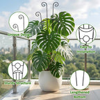 Monstera Plant Support - 4-Pack of 32.6" Tall Plant Trellis Stakes for Large Indoor Vines | Adjustable Dual Pole Frame for Monstera Deliciosa & Potted Plants