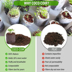 Legigo 100 PCS 35mm Coco Coir Pellets Seed Starter Soil Pods, Compressed Seed Starting Coconut Coir Pellets Soil Plugs for Seedlings, Seed Plant Starter Pods for Garden Herbs Flowers Vegetables