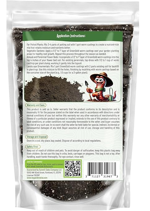 GARDENWISE Organic Worm Castings Premium Worm Castings Fertilizer for Nutrient-Rich Soil and Healthy Growth (2 QUARTS)