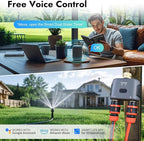 WiFi Water Timer for Garden Hose with Brass Inlet,Smart Hose Timer with WiFi Hub, APP & Voice Control,Up to 20 Watering Plans, 2-Zone Sprinkler Drip Irrigation System Controller for Yard Lawn Watering