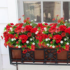 8 Bundles Artificial Geranium Flowers for Outdoors, Realistic Silk Geraniums Fake Flowers UV Resistant Faux Plants for Porch Front Door Planter Patio Balcony Outside Decor (Mixcolor)