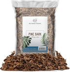 100% Natural Pine Bark Mulch Nuggets (8 Quarts), Small Mulch Chips for Indoor/Outdoor Container Gardening, Ideal for Soil Supplement, Houseplant Mulch