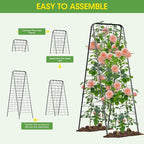 Heavy Duty Cucumber Trellis，50"x17" Adjustable A-Frame Trellis for Climbing Plants ，Metal mesh Design, Rust-Proof and UV-Resistant，Garden Trellis for Cucumber Beans and Vine Type Plants. Black &1Pcs
