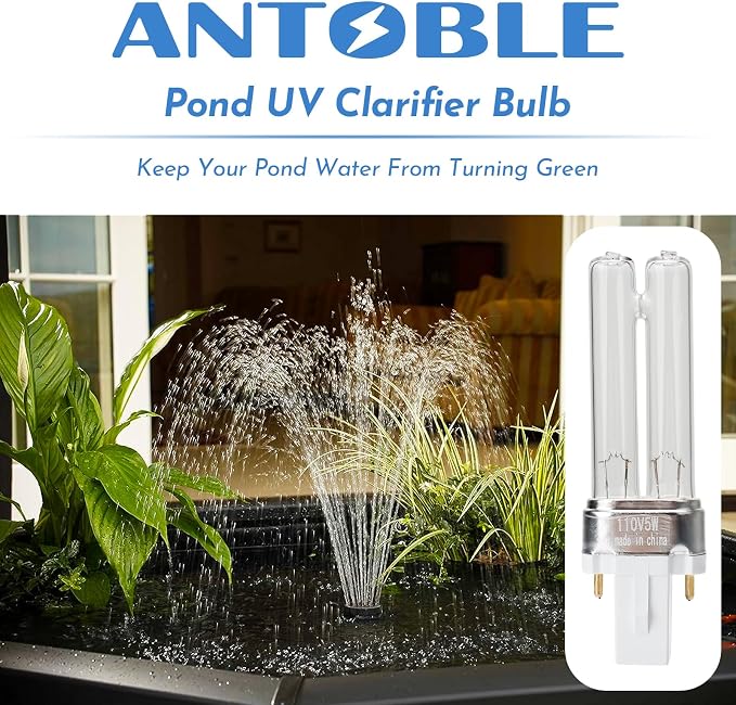 ANTOBLE 5 Watt UVC Replacement Lamp Pond Filter UV Light Compatible with Pennington Aquagarden Inpond 5 in 1 Pond Pump & Filter 200 & 300 & 450 Gallon Models