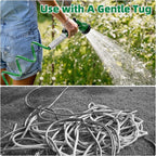 SPECILITE 3/8" Lightweight Coil Garden Hose 50 FT, EVA Flexible Curly Water Pipes with 6-Pattern Spray Nozzle for Boat, Greenhouse, Yard, Patio, Green