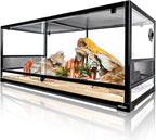 REPTI ZOO Reptile Tempered Glass Extra-Long Terrarium Habitats 48" x 18" x 18" Reptile Amphibians Large Enclosure for Snake/Bearded Dragon/Lizard ect.