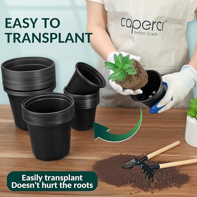 110 Pcs Small Plastic Palnt Pot, 4 5 6 Inch Nursery Pots with Drainage, Seedlings Starter Pots for Plants, Great for Herbs, Cuttings, and Starter Plants (110 pcs,5 inch)