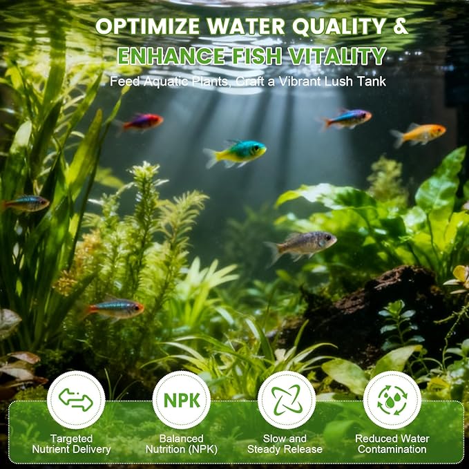 Root Tabs Freshwater Aquarium Plant Fertilizer, Slow-Release 100 Tabs 1g/Tab, Safe for Fish and Shrimp, for Planted Aquarium Substrate (100)
