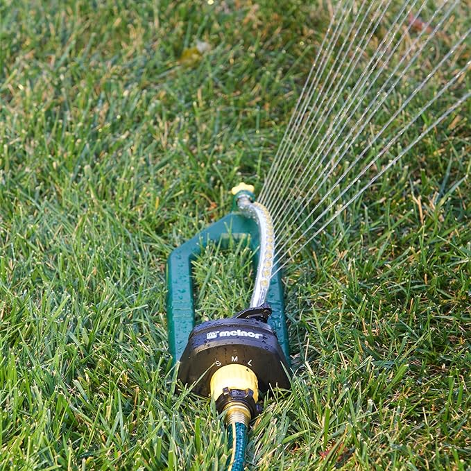 Melnor 65151AMZ Oscillating Sprinkler with 15 Precision Nozzles and QuickConnects
