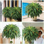 MARTINE MALL 2Pcs 48''/ 88 Leaves XXL Large Fake Ferns Artificial Ferns for Outdoors, UV Resistant Faux Boston Fern for Outdoor Planter Realistic Hanging Artificial Fake Plants for Porch Patio
